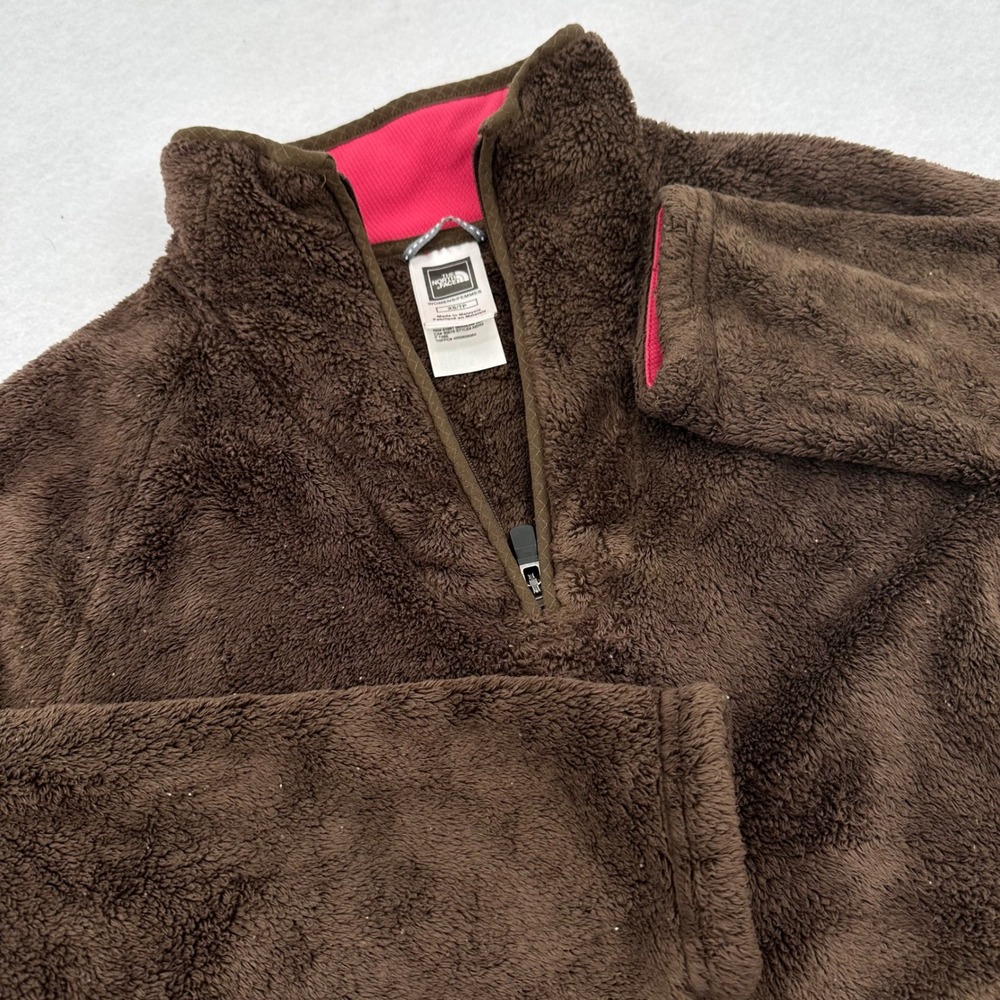 The North Face Osito Quarter Zip Fleece Pullover Brown Pink Womens XS ABXM Read